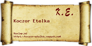 Koczor Etelka névjegykártya
